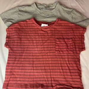 Zara Red and Green Short Sleeve Tees Casual Collection